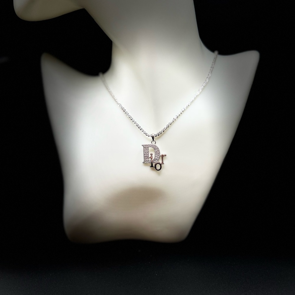 Sterling silver necklace with pre loved zipper pull charm
